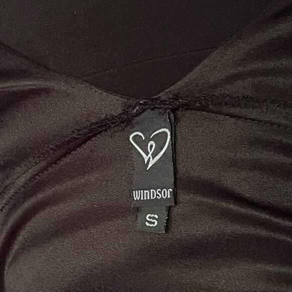 Y2K Windsor Fit & Flare Dress | Black & Pink | Ruched | Peekaboo Crinoline | S - Picture 8 of 11